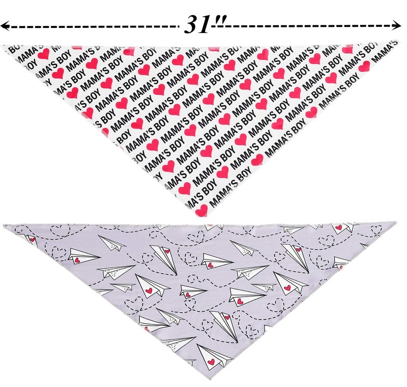 BoomBone Dog Valentines Day Bandana 2 Pack,Triangle Bibs Pet Scarf for Medium and Large Dogs - Image 3